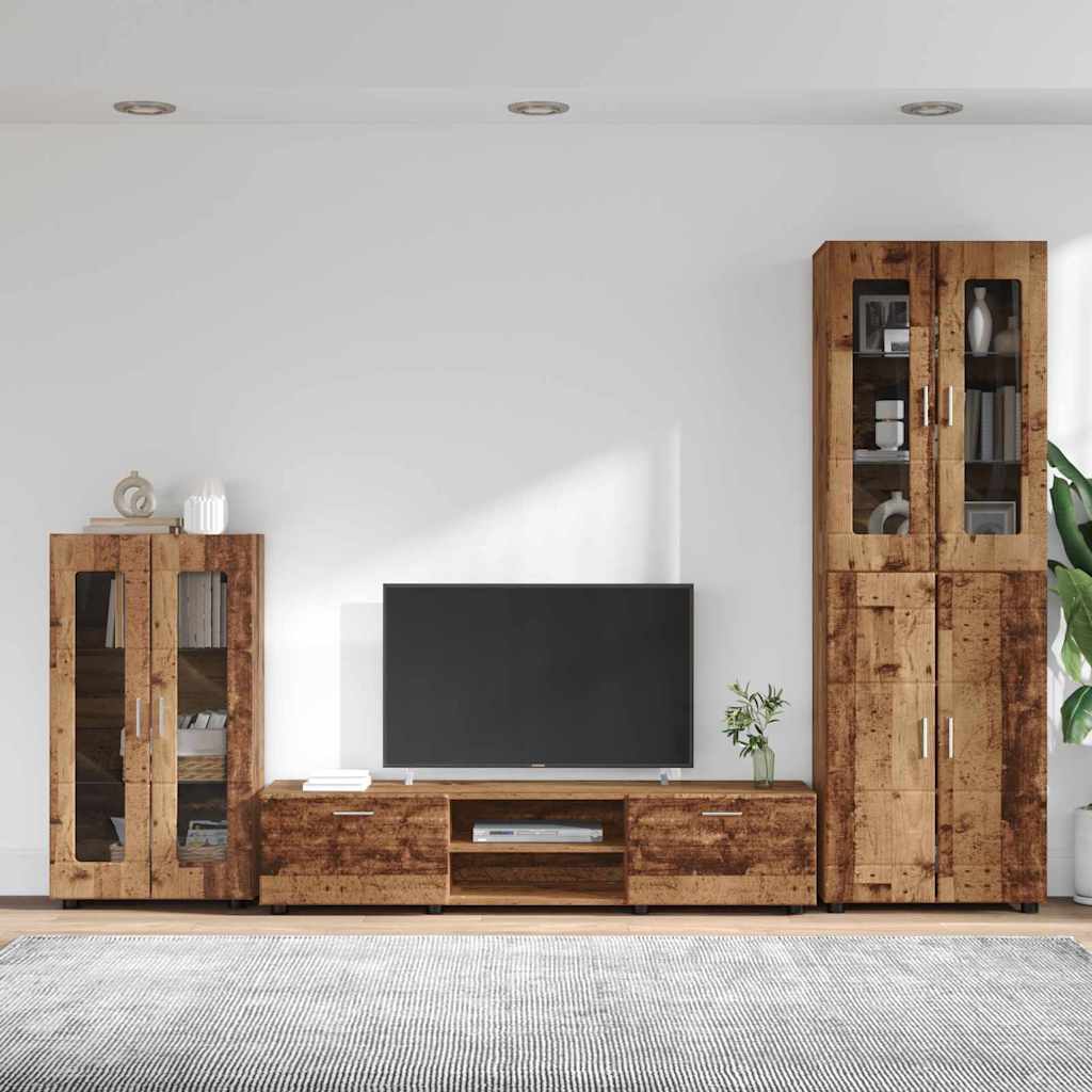 Set mobile TV FLORIN 3 pcs Legno vecchio Legno multistrato | homemem39