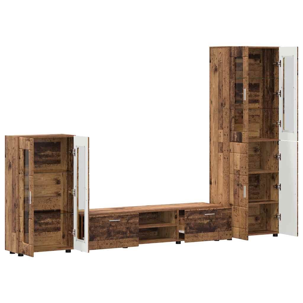 Set mobile TV FLORIN 3 pcs Legno vecchio Legno multistrato | homemem39