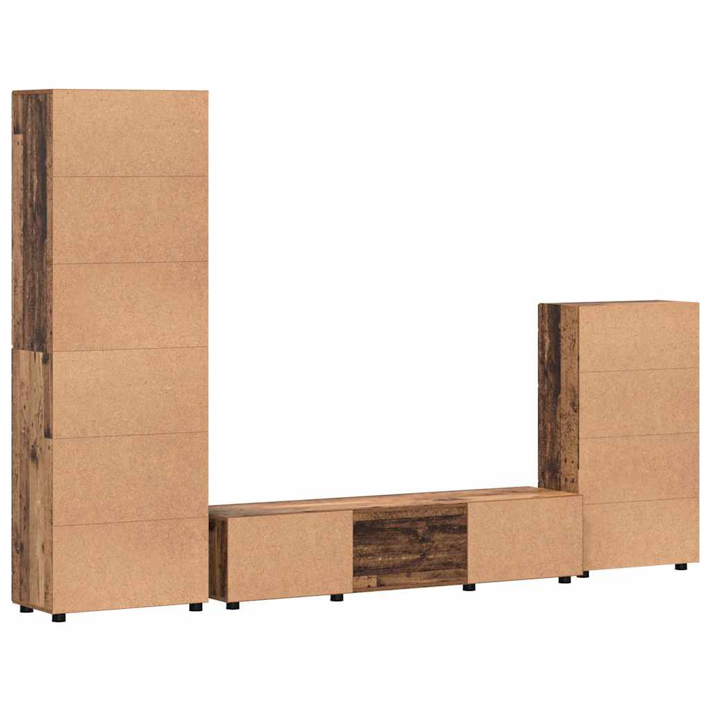 Set mobile TV FLORIN 3 pz Legno vecchio Legno ingegnerizzato
