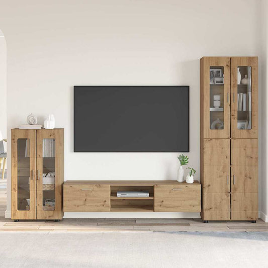 Set mobile TV FLORIN 3 pcs Rovere artigianale Legno multistrato