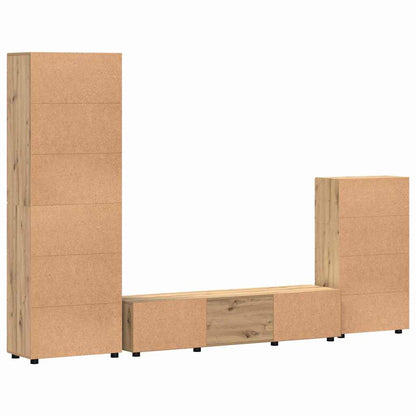 Set mobile TV FLORIN 3 pcs Rovere artigianale Legno multistrato | homemem39