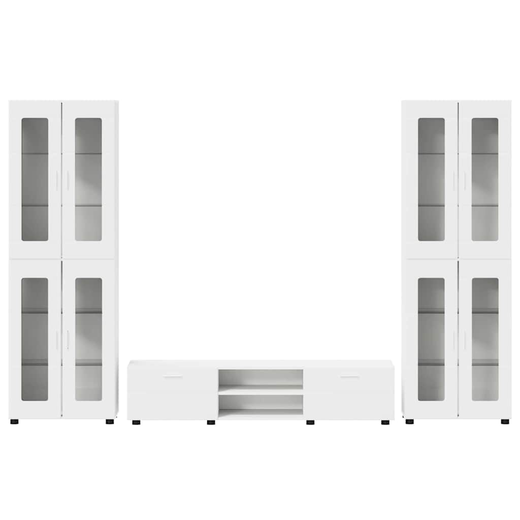 Set mobile TV con porta FLORIN 3 pcs Bianco Legno multistrato | homemem39