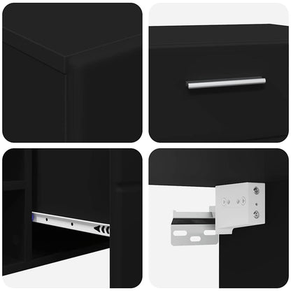 Set mobile TV con cassetto FLORIN 3 pcs Nero Legno multistrato