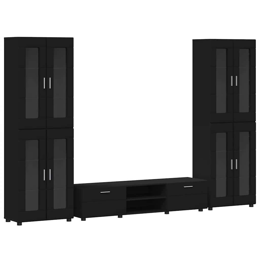 Set mobile TV con cassetto FLORIN 3 pcs Nero Legno multistrato | homemem39