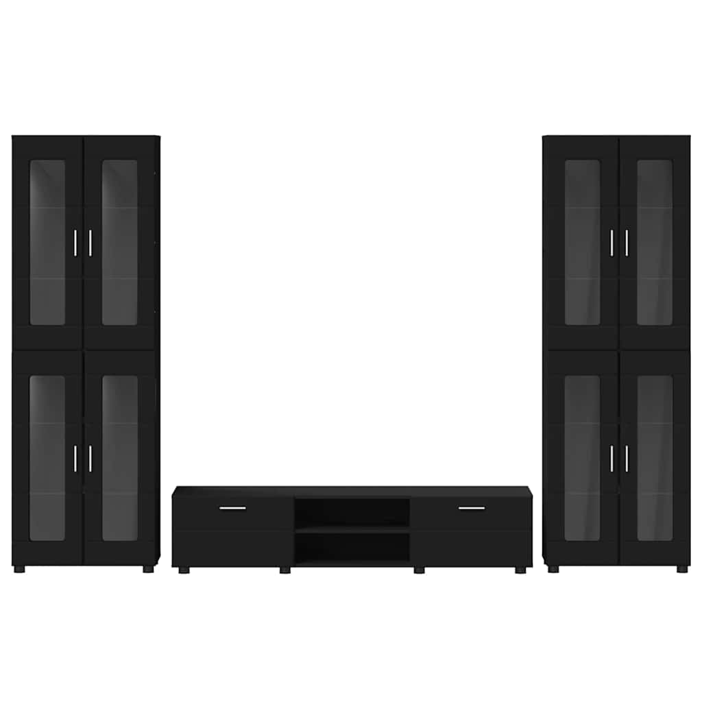 Set mobile TV con cassetto FLORIN 3 pcs Nero Legno multistrato | homemem39