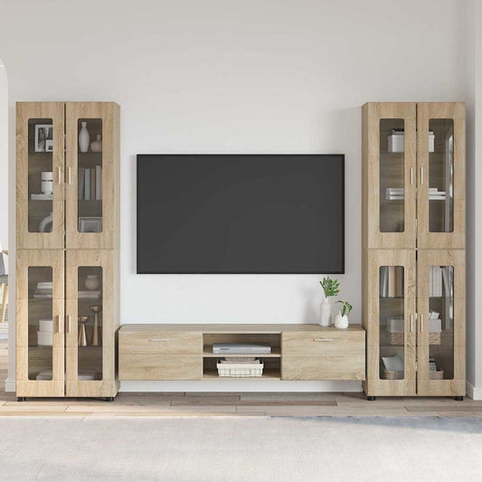 Set mobile TV FLORIN 3 pcs Rovere Sonoma Legno multistrato | homemem39