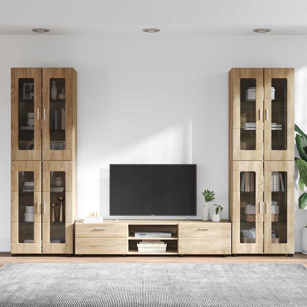 Set mobile TV FLORIN 3 pcs Rovere Sonoma Legno multistrato | homemem39
