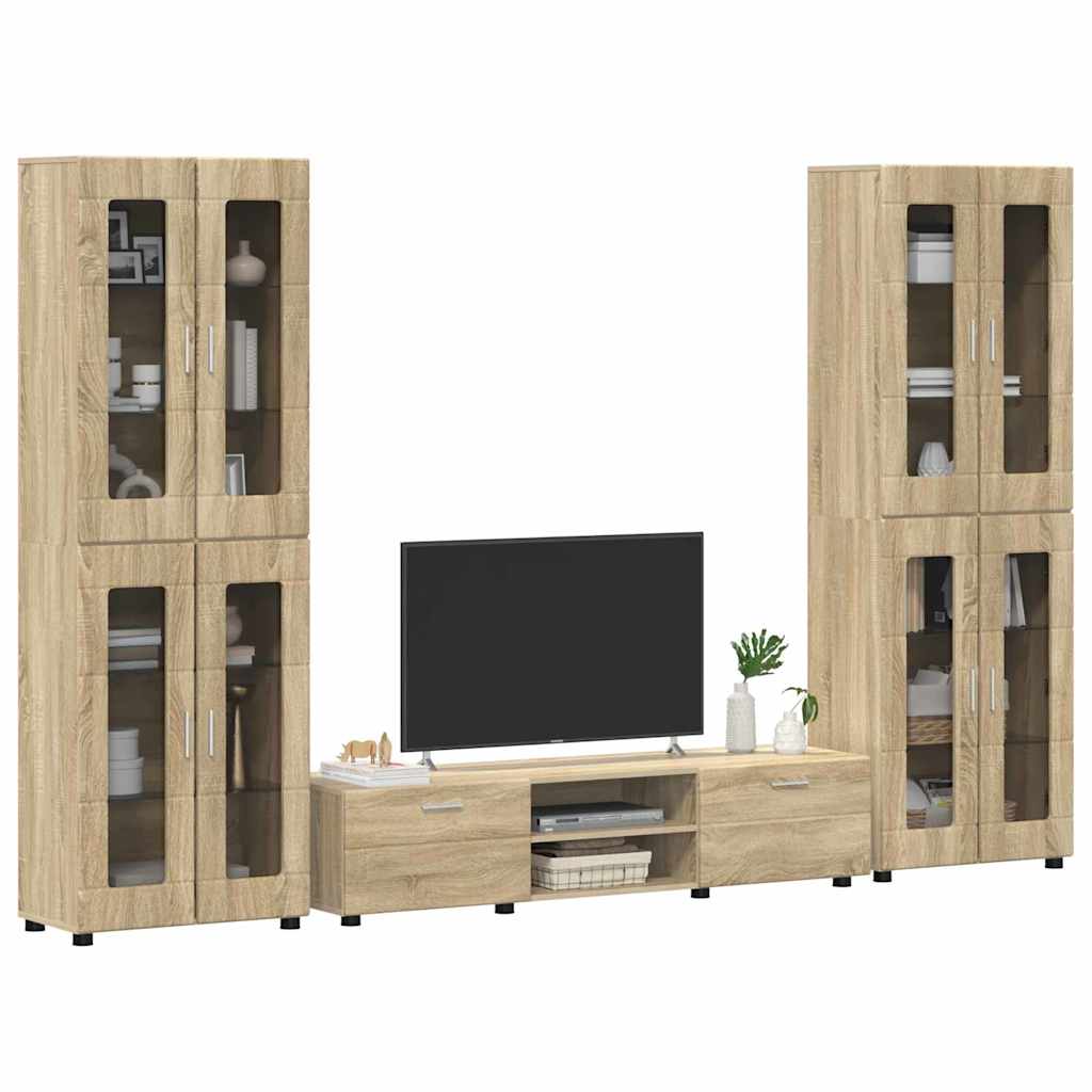 Set mobile TV FLORIN 3 pcs Rovere Sonoma Legno multistrato | homemem39