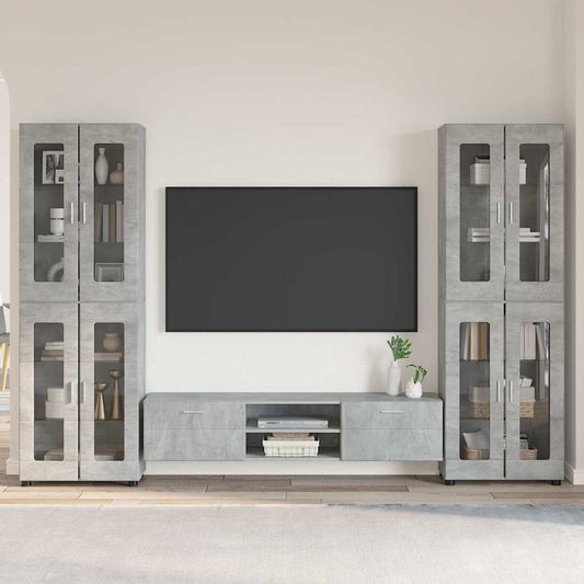 Set mobile TV FLORIN 3 pcs Grigio cemento Legno multistrato