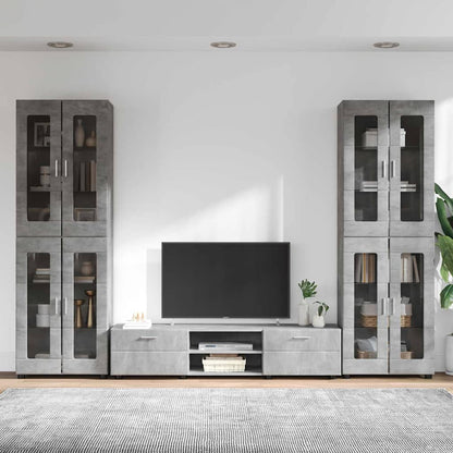 Set mobile TV FLORIN 3 pcs Grigio cemento Legno multistrato | homemem39
