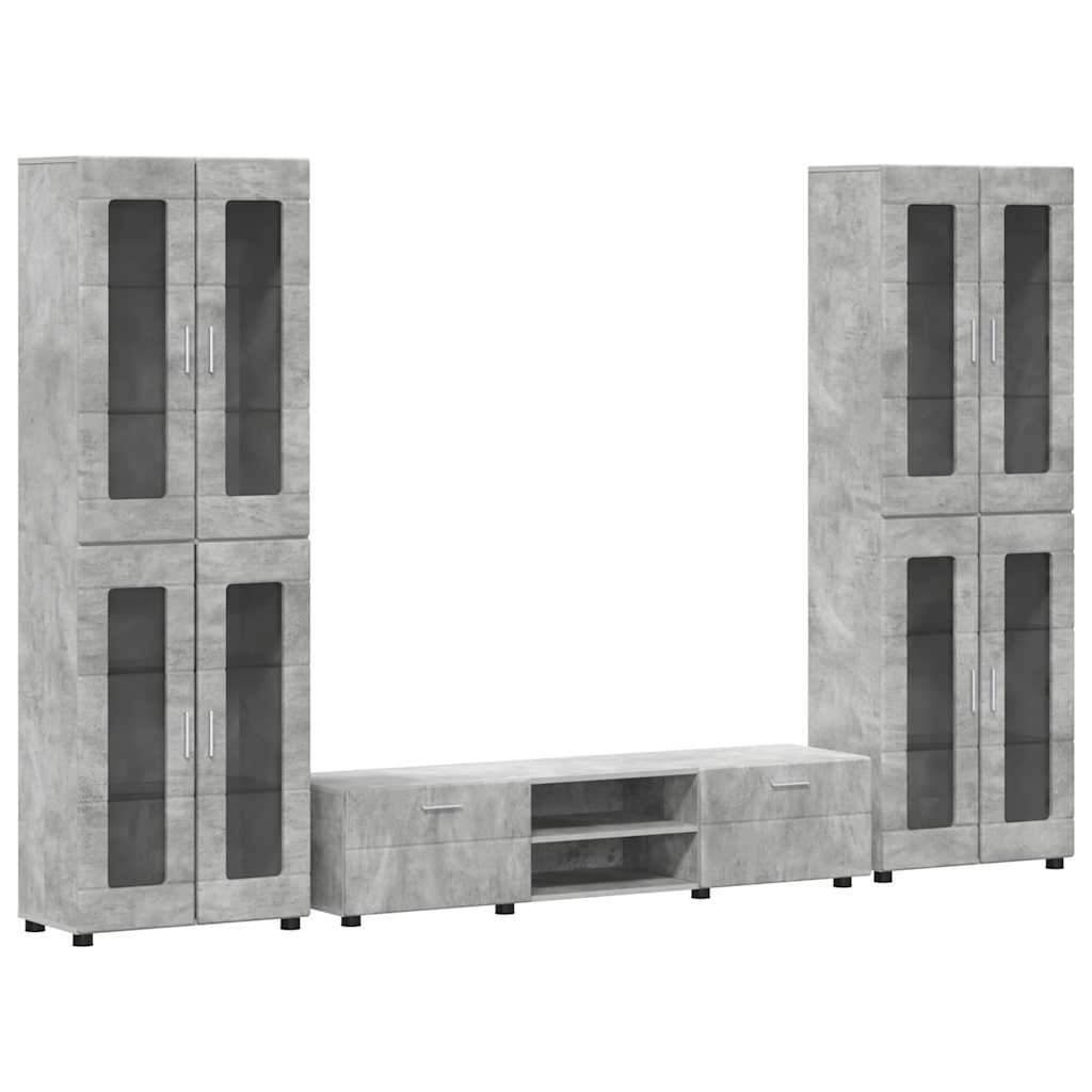 Set mobile TV FLORIN 3 pcs Grigio cemento Legno multistrato | homemem39