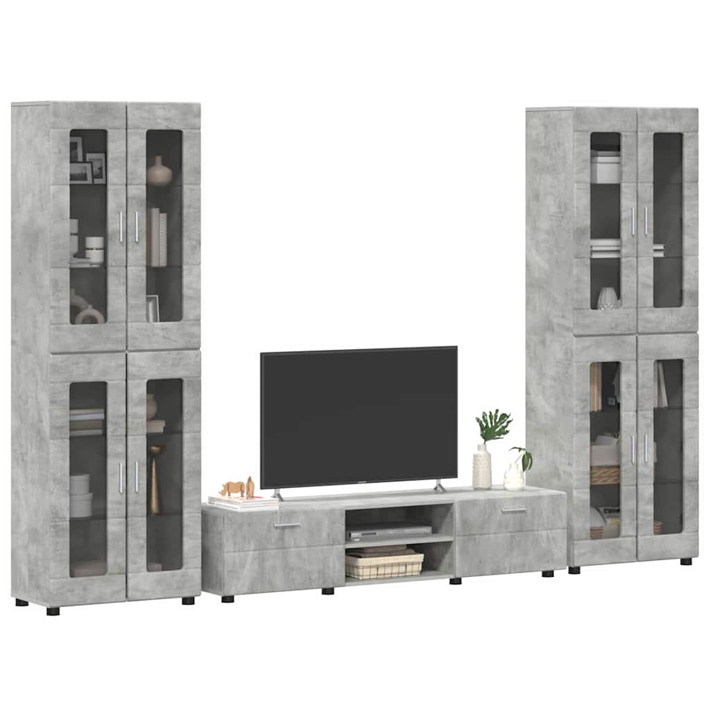 Set mobile TV FLORIN 3 pcs Grigio cemento Legno multistrato | homemem39