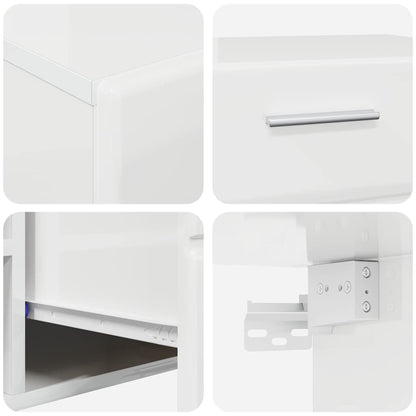 Set mobile TV FLORIN 3 pz Bianco Lucido Legno ingegnerizzato