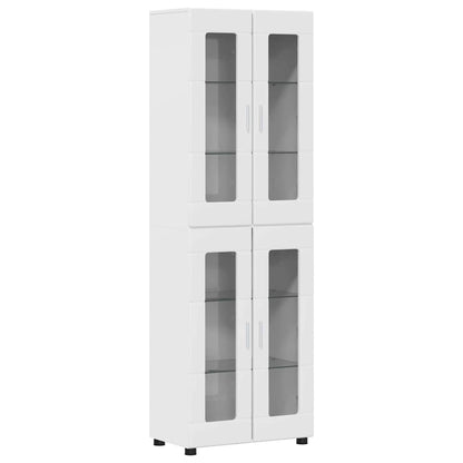 Set mobile TV FLORIN 3 pcs Bianco Lucido Legno multistrato | homemem39