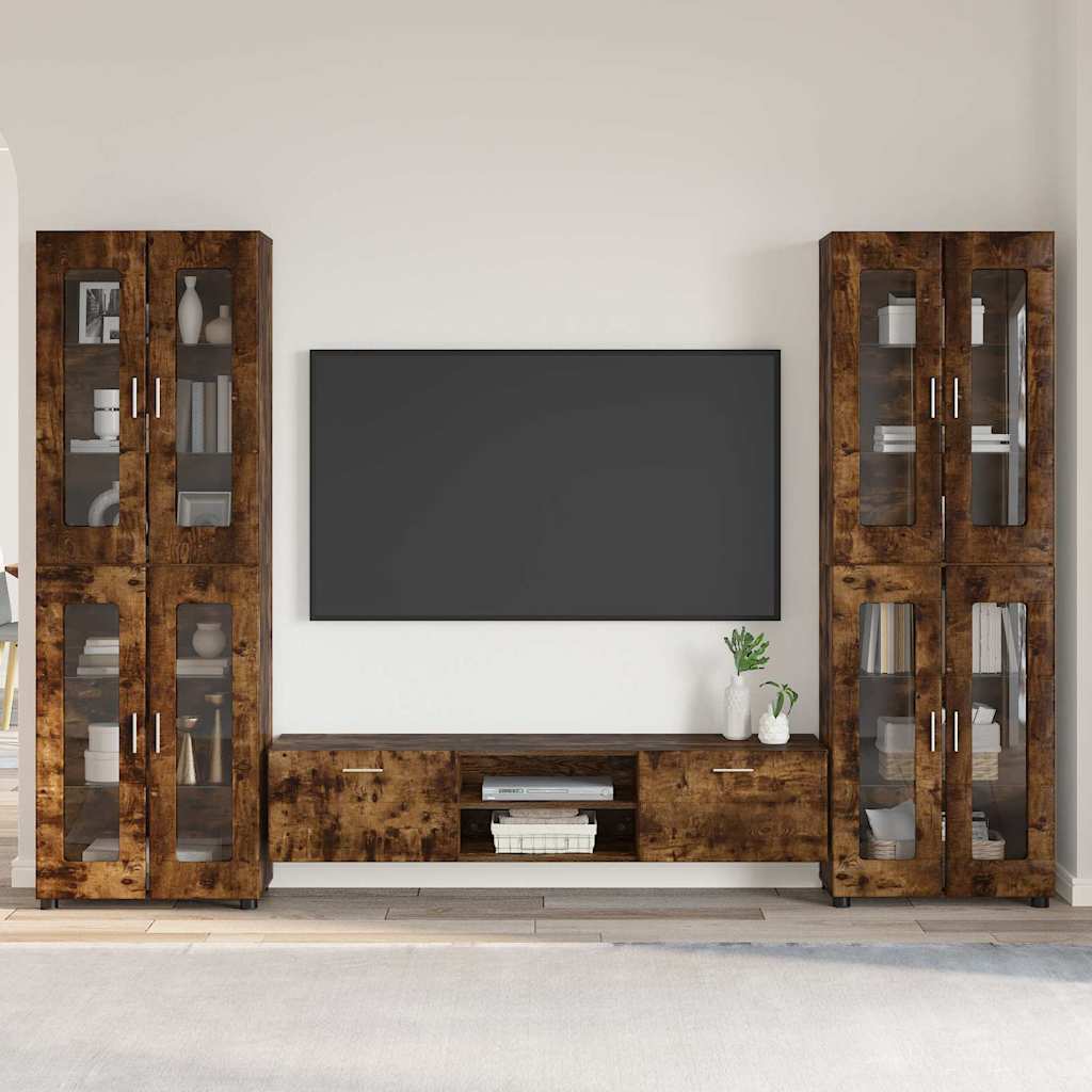 Set mobile TV FLORIN 3 pcs Rovere fumé Legno multistrato | homemem39