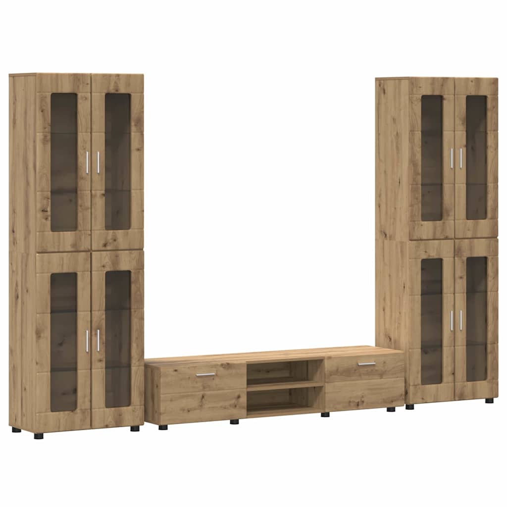 Set mobile TV FLORIN 3 pcs Rovere artigianale Legno multistrato | homemem39