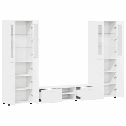 Set mobile TV con porta FLORIN 3 pcs Bianco Legno multistrato