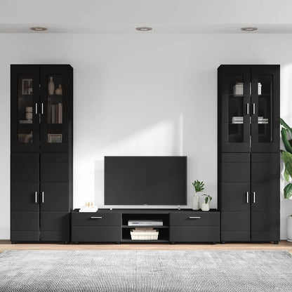 Set mobile TV con cassetto FLORIN 3 pcs Nero Legno multistrato | homemem39