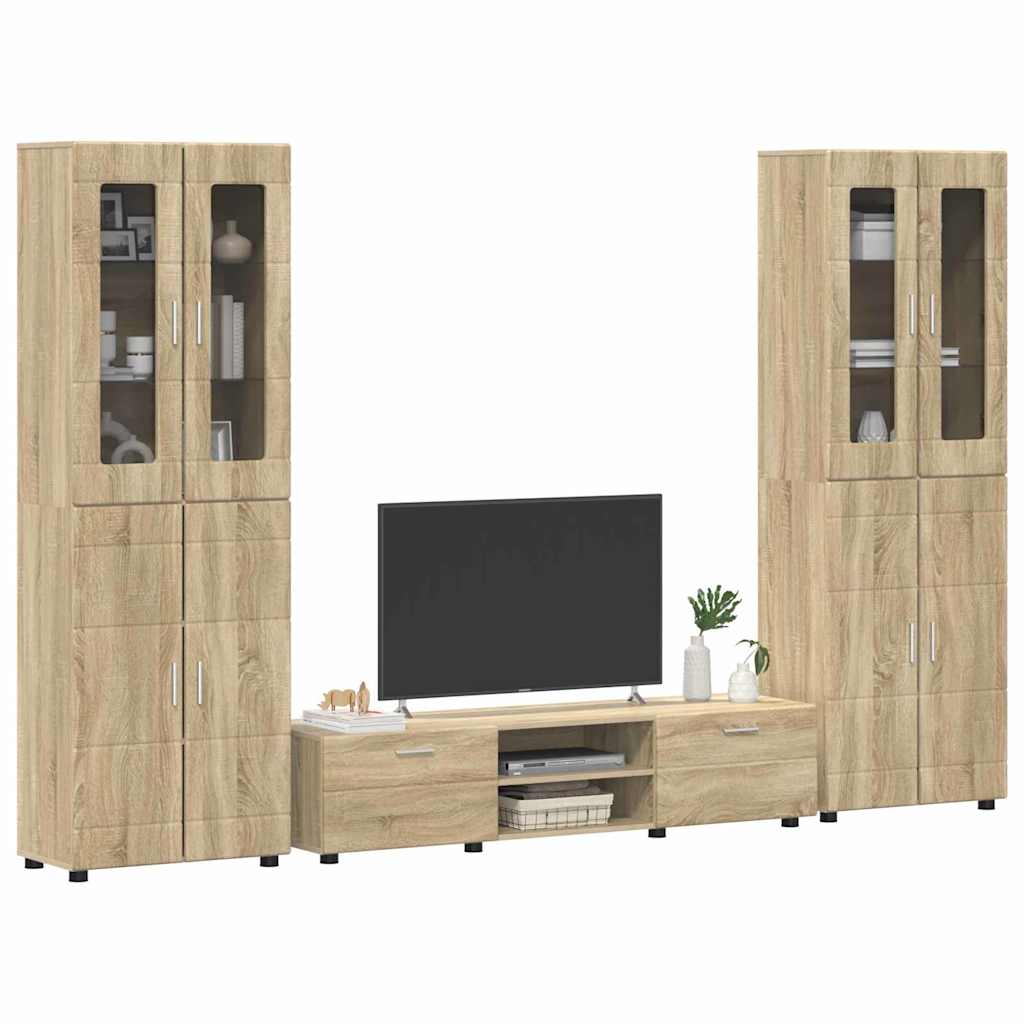 Set mobile TV FLORIN 3 pcs Rovere Sonoma Legno multistrato | homemem39