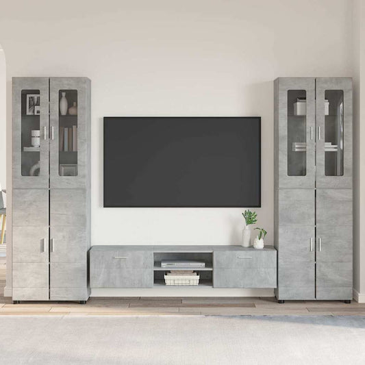 Set mobile TV FLORIN 3 pcs Grigio cemento Legno multistrato