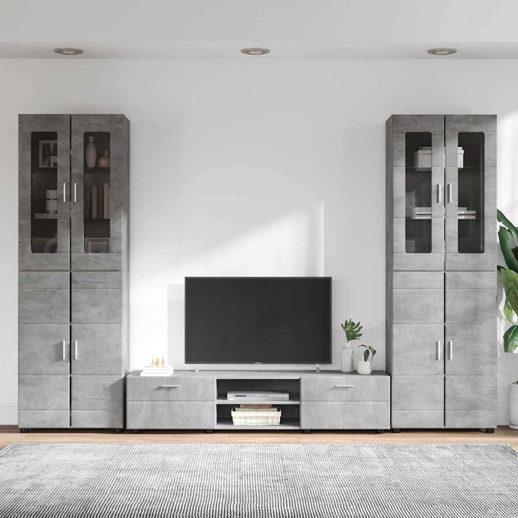 Set mobile TV FLORIN 3 pcs Grigio cemento Legno multistrato | homemem39