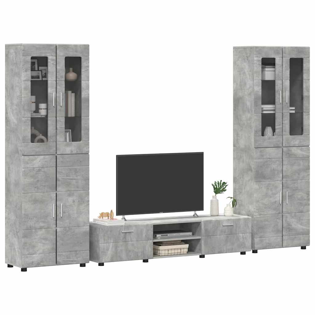 Set mobile TV FLORIN 3 pcs Grigio cemento Legno multistrato | homemem39