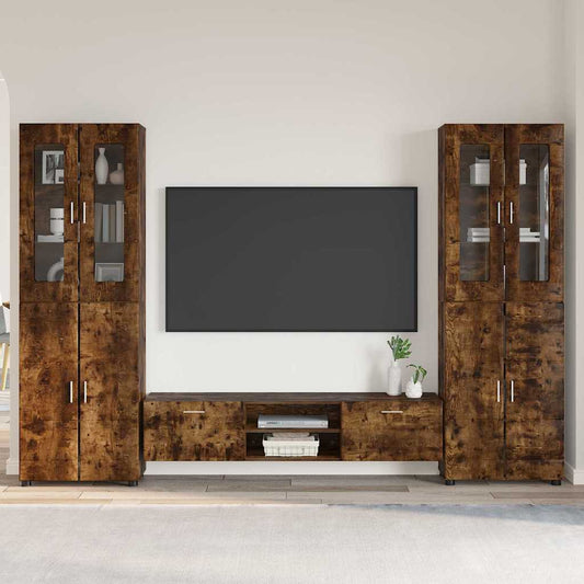Set mobile TV FLORIN 3 pcs Rovere fumé Legno multistrato