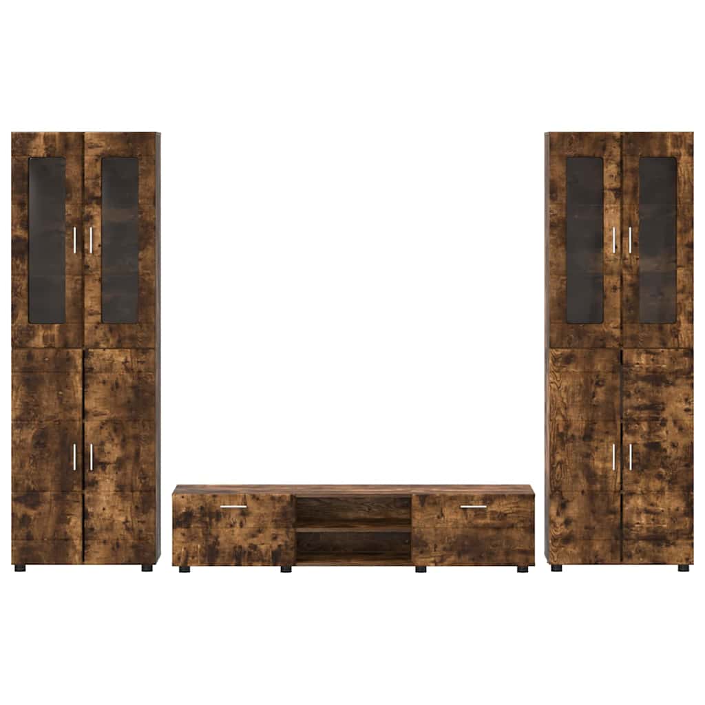 Set mobile TV FLORIN 3 pcs Rovere fumé Legno multistrato | homemem39