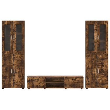 Set mobile TV FLORIN 3 pcs Rovere fumé Legno multistrato | homemem39