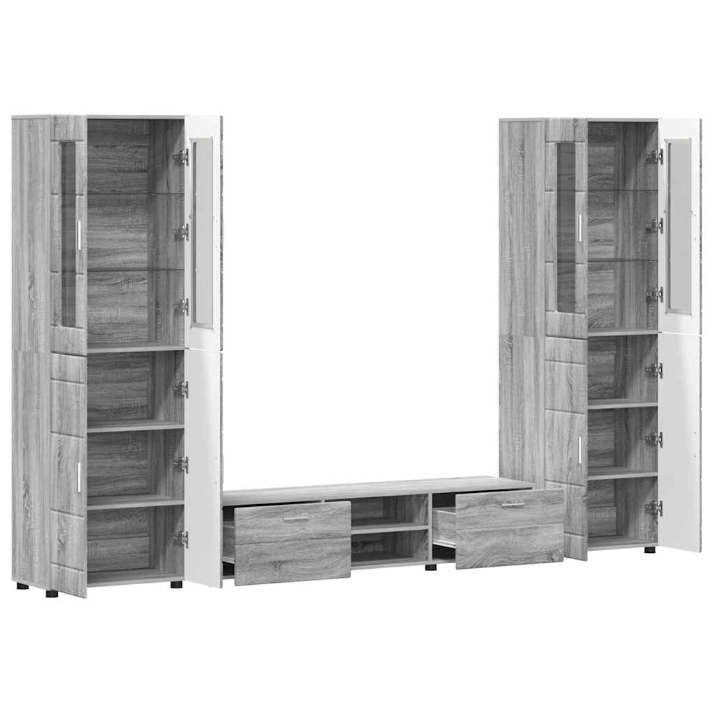 Set mobile TV FLORIN 3 pcs Grigio Sonoma Legno multistrato | homemem39