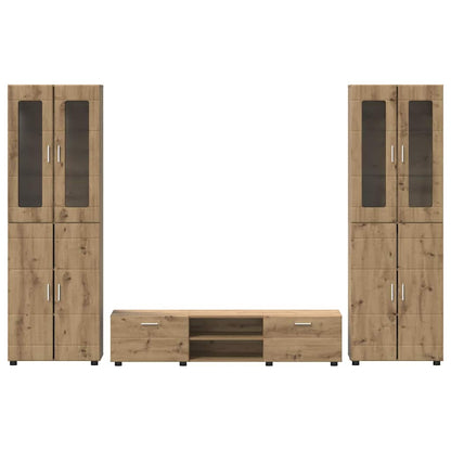 Set mobile TV FLORIN 3 pcs Rovere artigianale Legno multistrato | homemem39