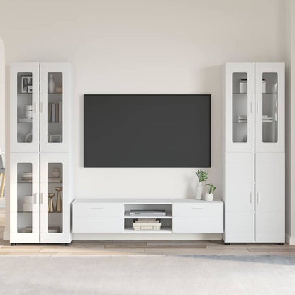 Set mobile TV con porta FLORIN 3 pcs Bianco Legno multistrato | homemem39