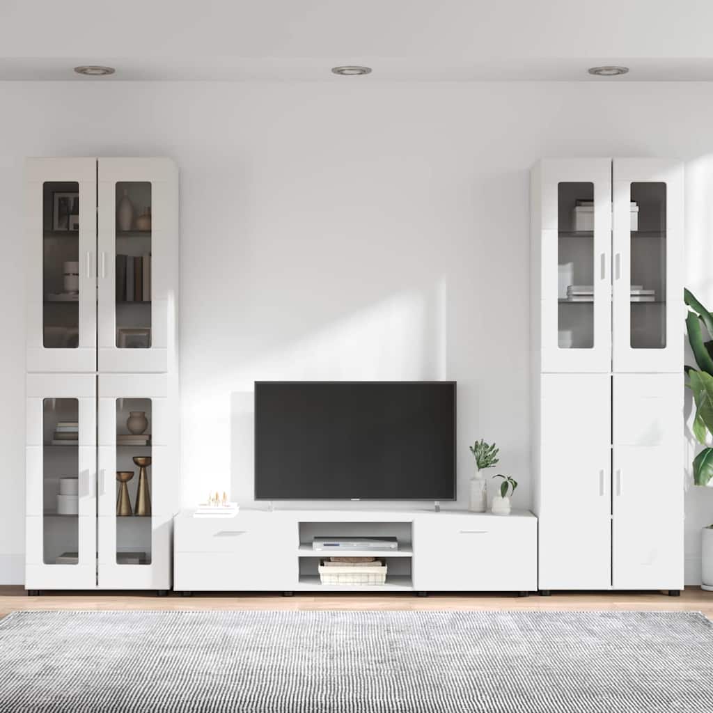 Set mobile TV con porta FLORIN 3 pcs Bianco Legno multistrato | homemem39