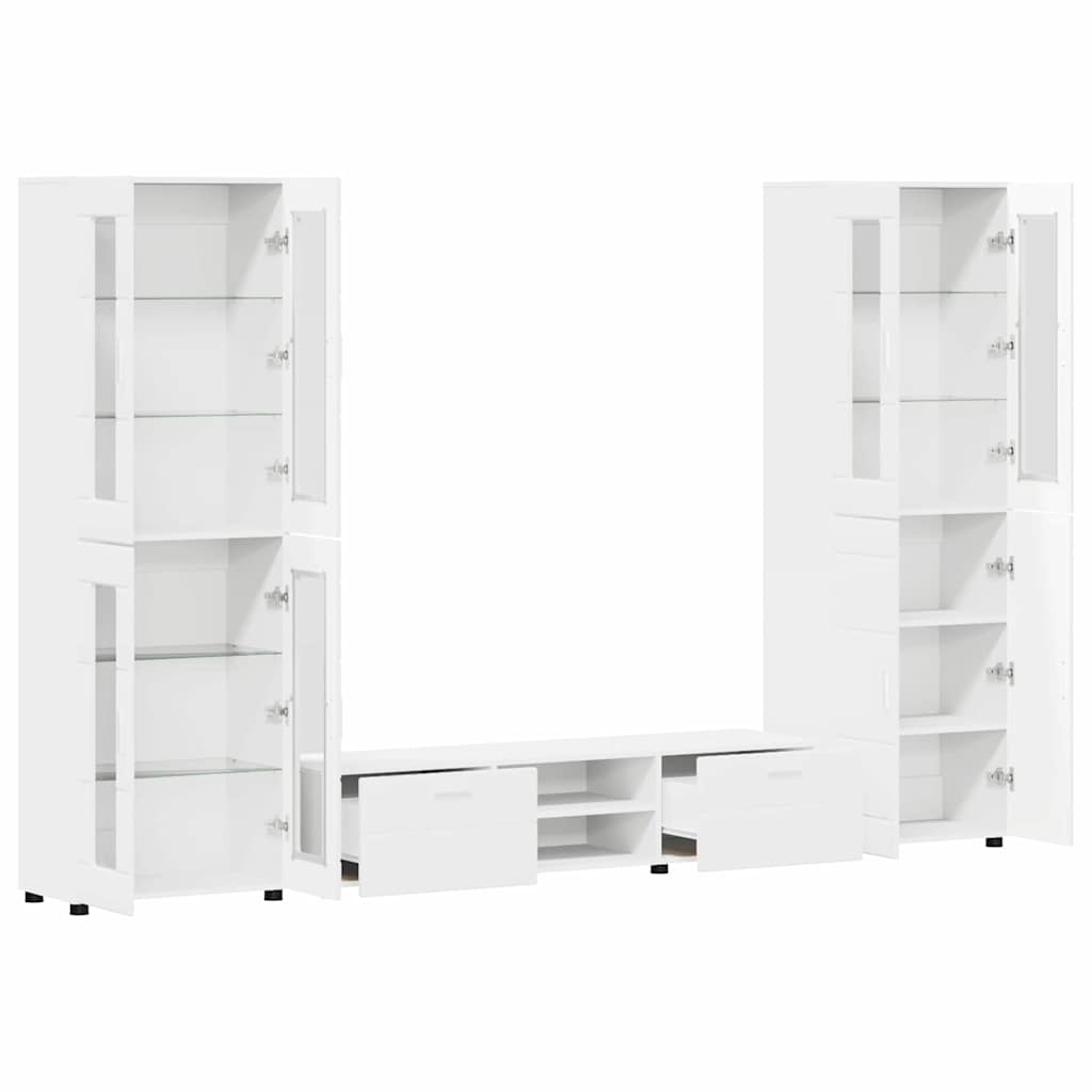 Set mobile TV con porta FLORIN 3 pcs Bianco Legno multistrato | homemem39