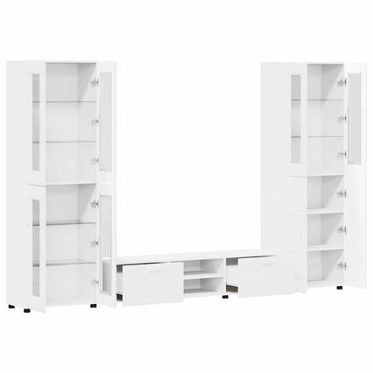 Set mobile TV con porta FLORIN 3 pcs Bianco Legno multistrato | homemem39