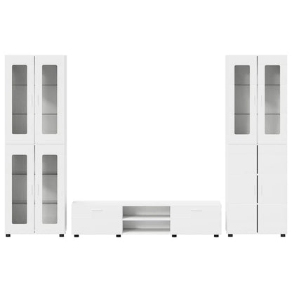 Set mobile TV con porta FLORIN 3 pcs Bianco Legno multistrato | homemem39