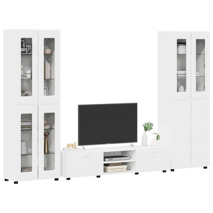 Set mobile TV con porta FLORIN 3 pcs Bianco Legno multistrato | homemem39