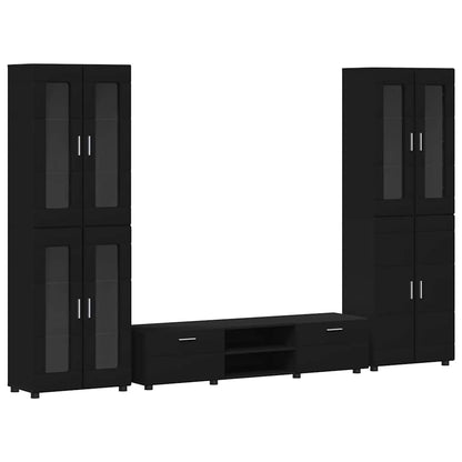 Set mobile TV con cassetto FLORIN 3 pcs Nero Legno multistrato