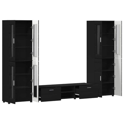 Set mobile TV con cassetto FLORIN 3 pcs Nero Legno multistrato | homemem39