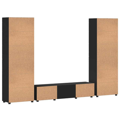 Set mobile TV con cassetto FLORIN 3 pcs Nero Legno multistrato | homemem39