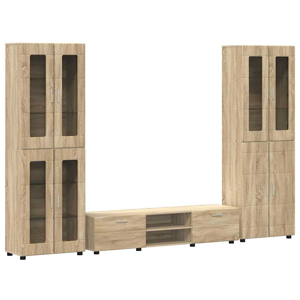 Set mobile TV FLORIN 3 pz Rovere Sonoma Legno ingegnerizzato
