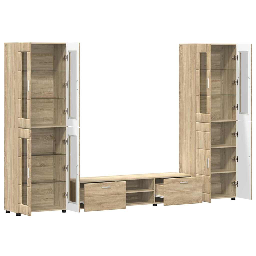 Set mobile TV FLORIN 3 pcs Rovere Sonoma Legno multistrato | homemem39