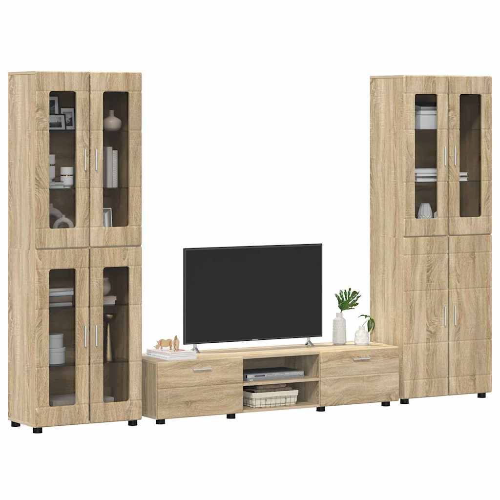 Set mobile TV FLORIN 3 pcs Rovere Sonoma Legno multistrato | homemem39