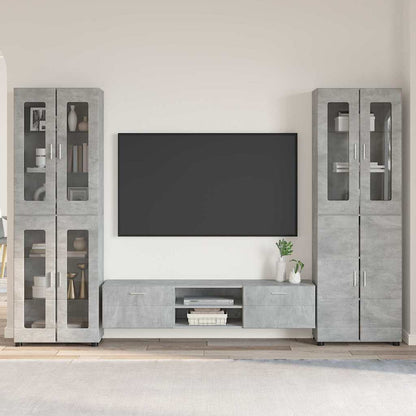 Set mobile TV FLORIN 3 pcs Grigio cemento Legno multistrato