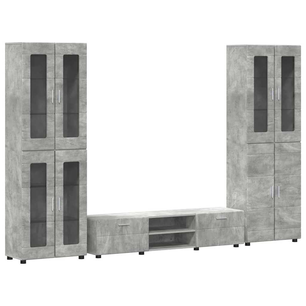 Set mobile TV FLORIN 3 pcs Grigio cemento Legno multistrato | homemem39