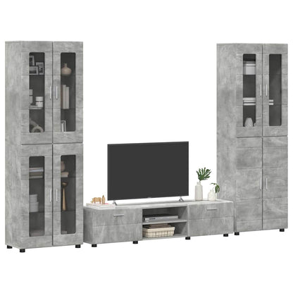 Set mobile TV FLORIN 3 pcs Grigio cemento Legno multistrato | homemem39