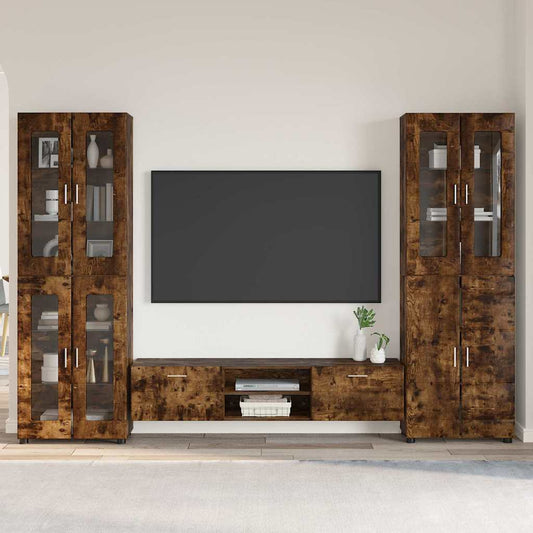 Set mobile TV FLORIN 3 pcs Rovere fumé Legno multistrato
