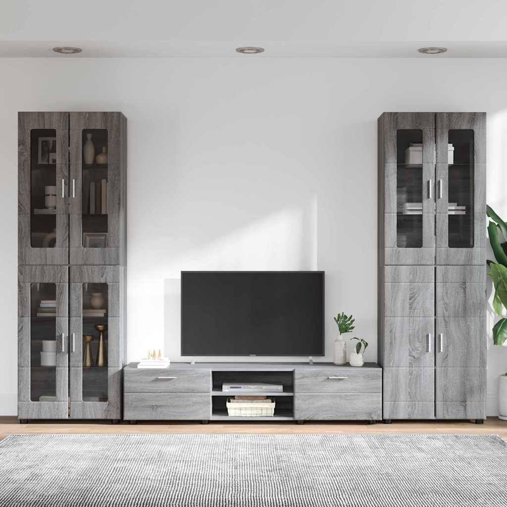 Set mobile TV FLORIN 3 pcs Grigio Sonoma Legno multistrato