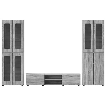 Set mobile TV FLORIN 3 pcs Grigio Sonoma Legno multistrato | homemem39