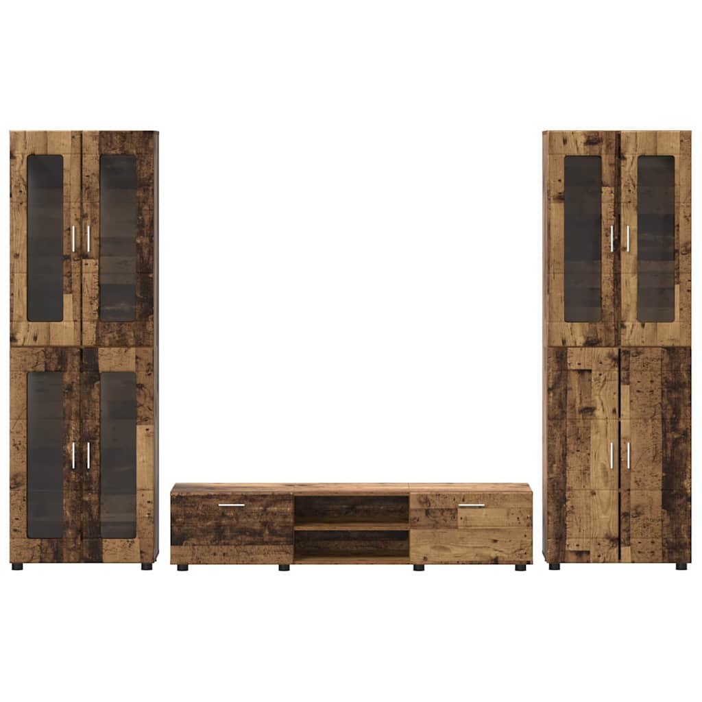 Set mobile TV FLORIN 3 pcs Legno vecchio Legno multistrato | homemem39